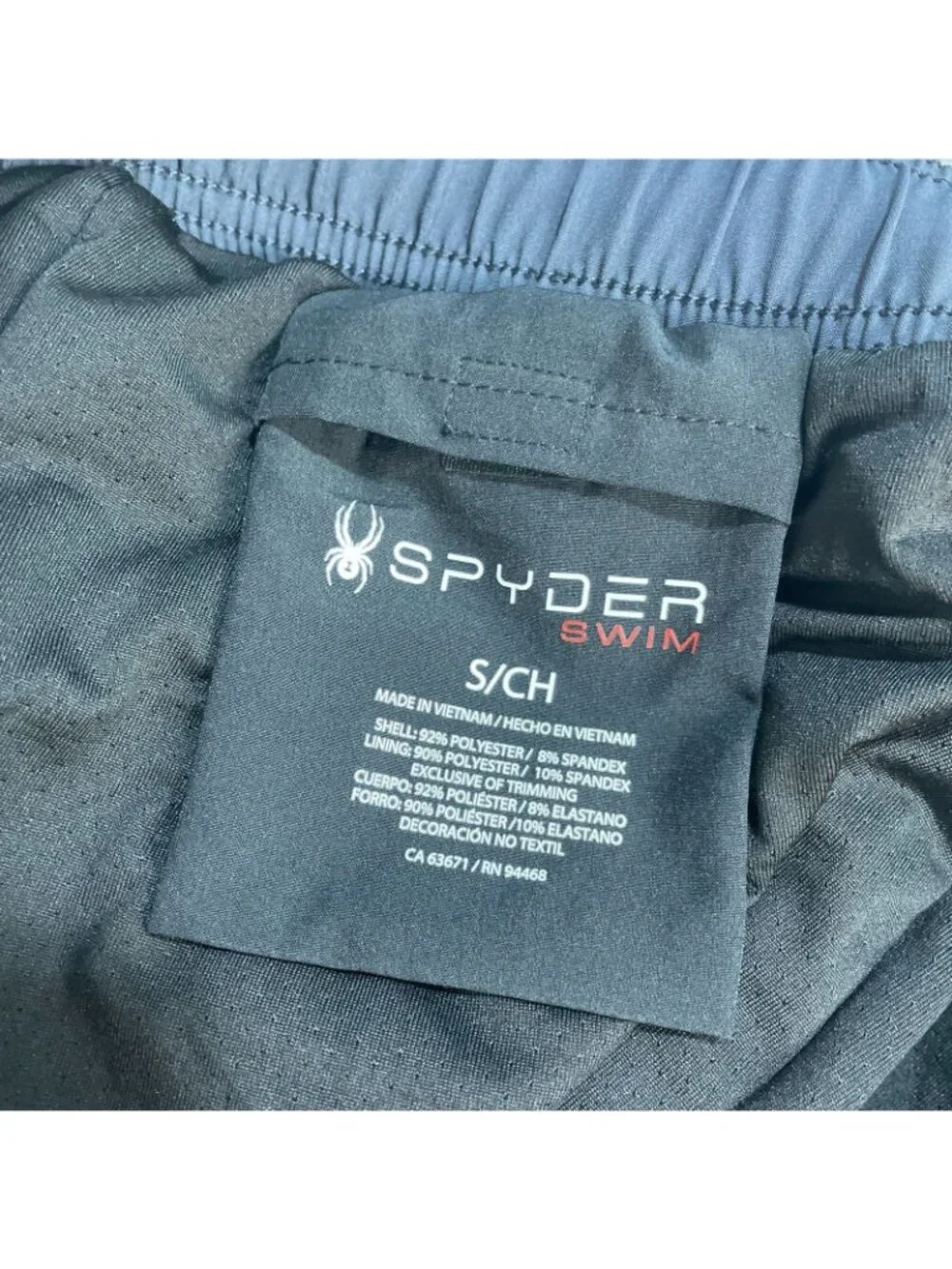 NWT Spyder Men's S Swim Shorts Black With UV Protection Quick Dry & Comfort